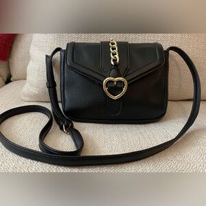 Juicy Couture Black Crossbody Bag with Gold Heart Accent